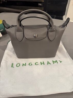 Longchamp Small Top-Handle Mini Bag in Grey